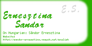 ernesztina sandor business card